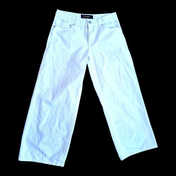 Indigo Rein White Denim Loose-Fit Jeans Wide Leg Cotton Juniors size 13 Mid Rise - Picture 2 of 16